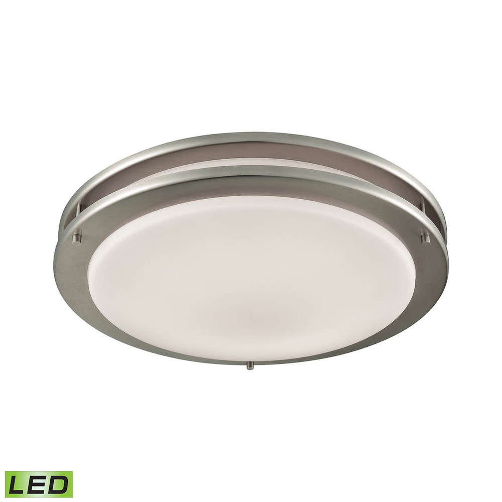 Thomas - Clarion 15&#39;&#39; Wide 1-Light Flush Mount - Brushed Nickel