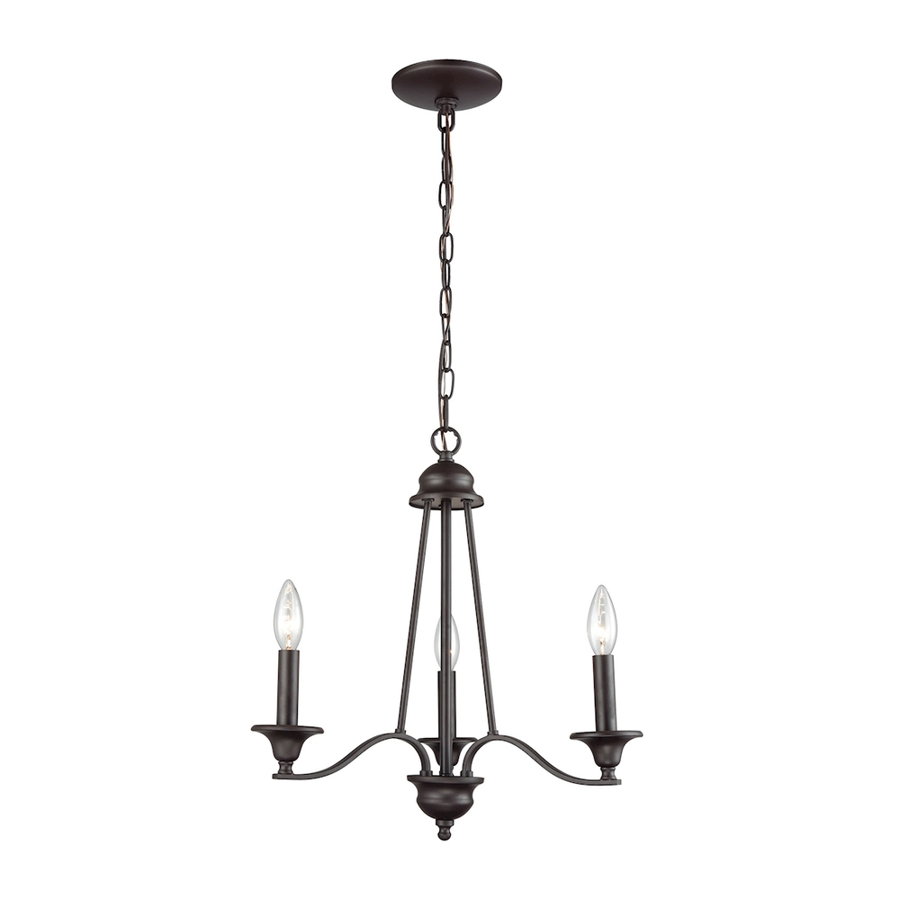 Thomas - Farmington 18&#39;&#39; Wide 3-Light Chandelier - Oil Rubbed Bronze