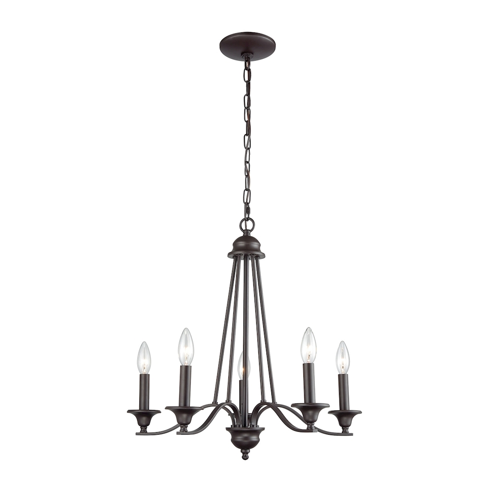 Thomas - Farmington 21&#39;&#39; Wide 5-Light Chandelier - Oil Rubbed Bronze