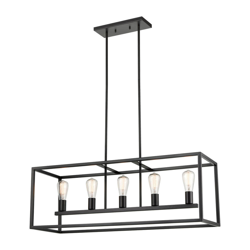 Thomas - Williamsport 37&#39;&#39; Wide 5-Light Linear Chandelier - Oil Rubbed Bronze