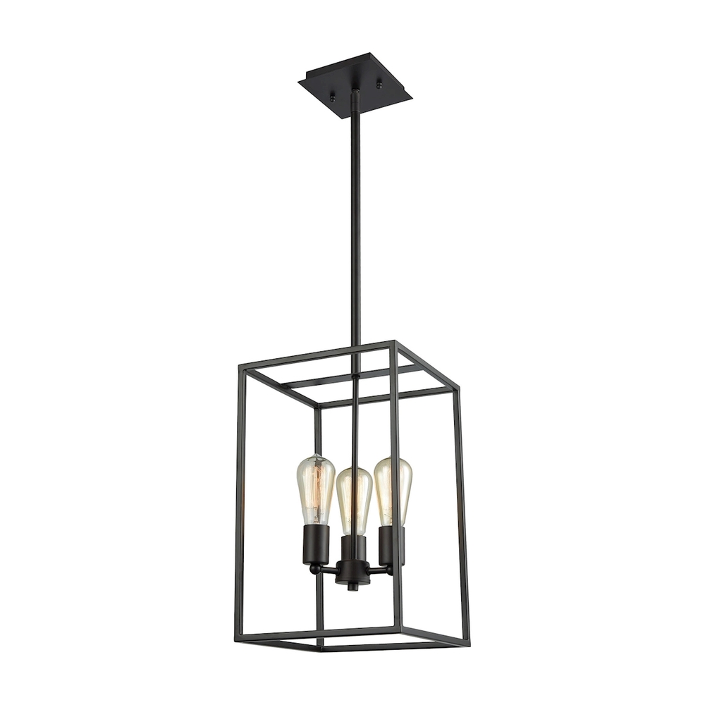 Thomas - Williamsport 10&#39;&#39; Wide 3-Light Chandelier - Oil Rubbed Bronze