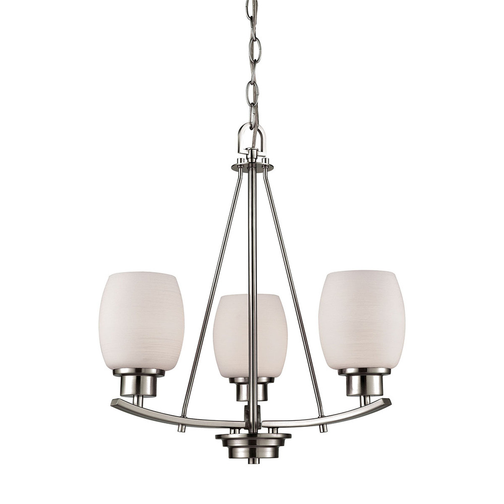 Thomas - Casual Mission 17&#39;&#39; Wide 3-Light Chandelier - Brushed Nickel