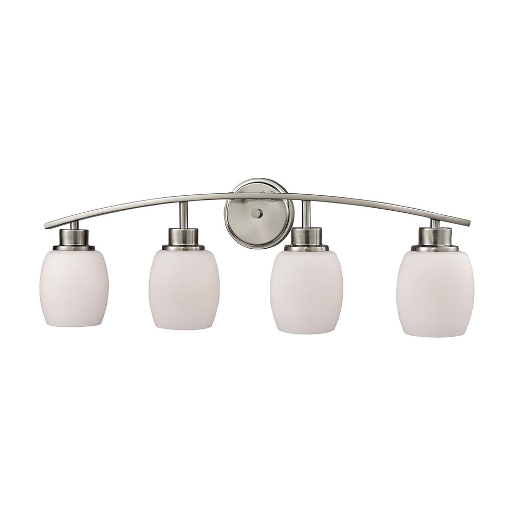 Thomas - Casual Mission 28&#39;&#39; Wide 4-Light Vanity Light - Brushed Nickel