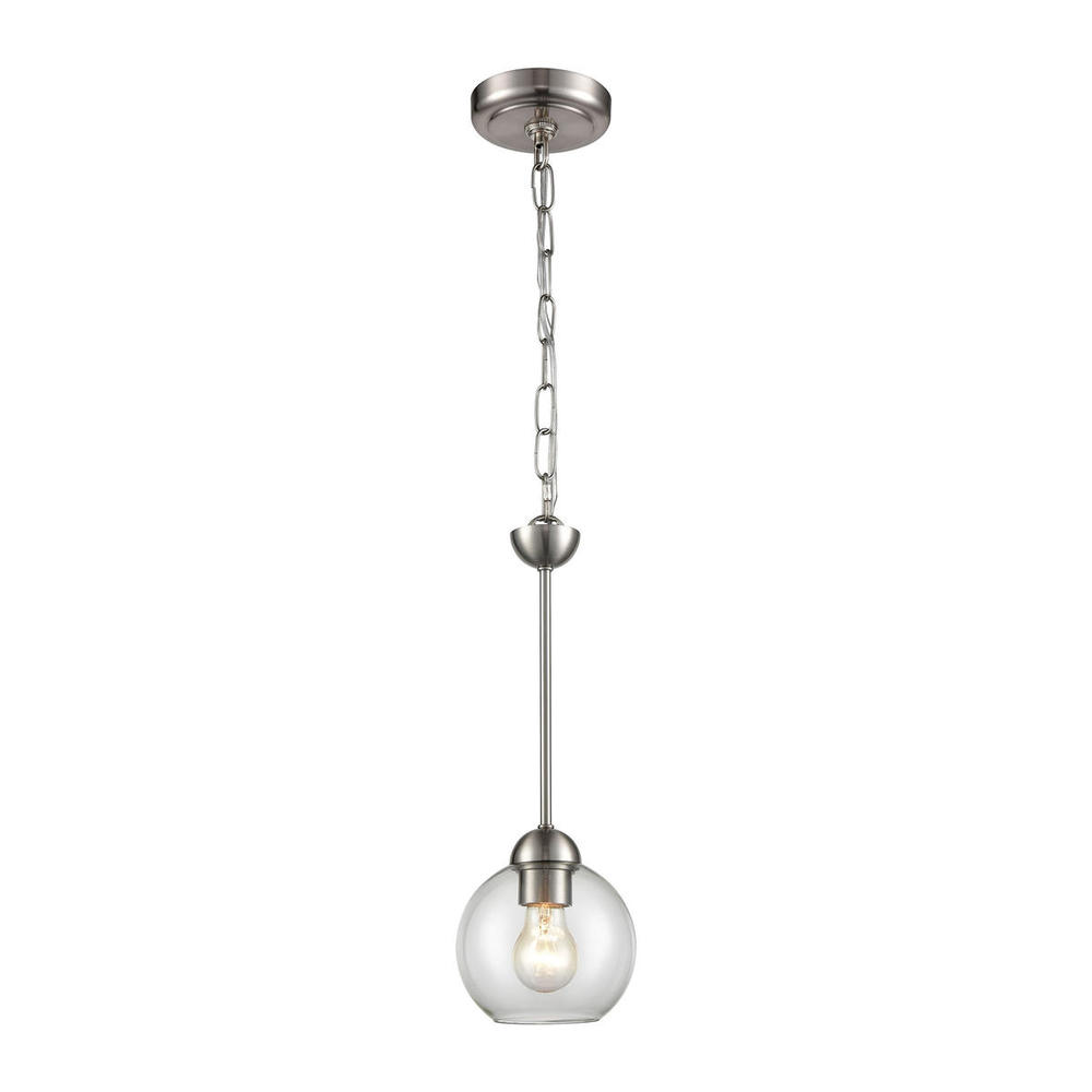 Thomas - Astoria 6&#39;&#39; Wide 1-Light Mini Pendant - Brushed Nickel