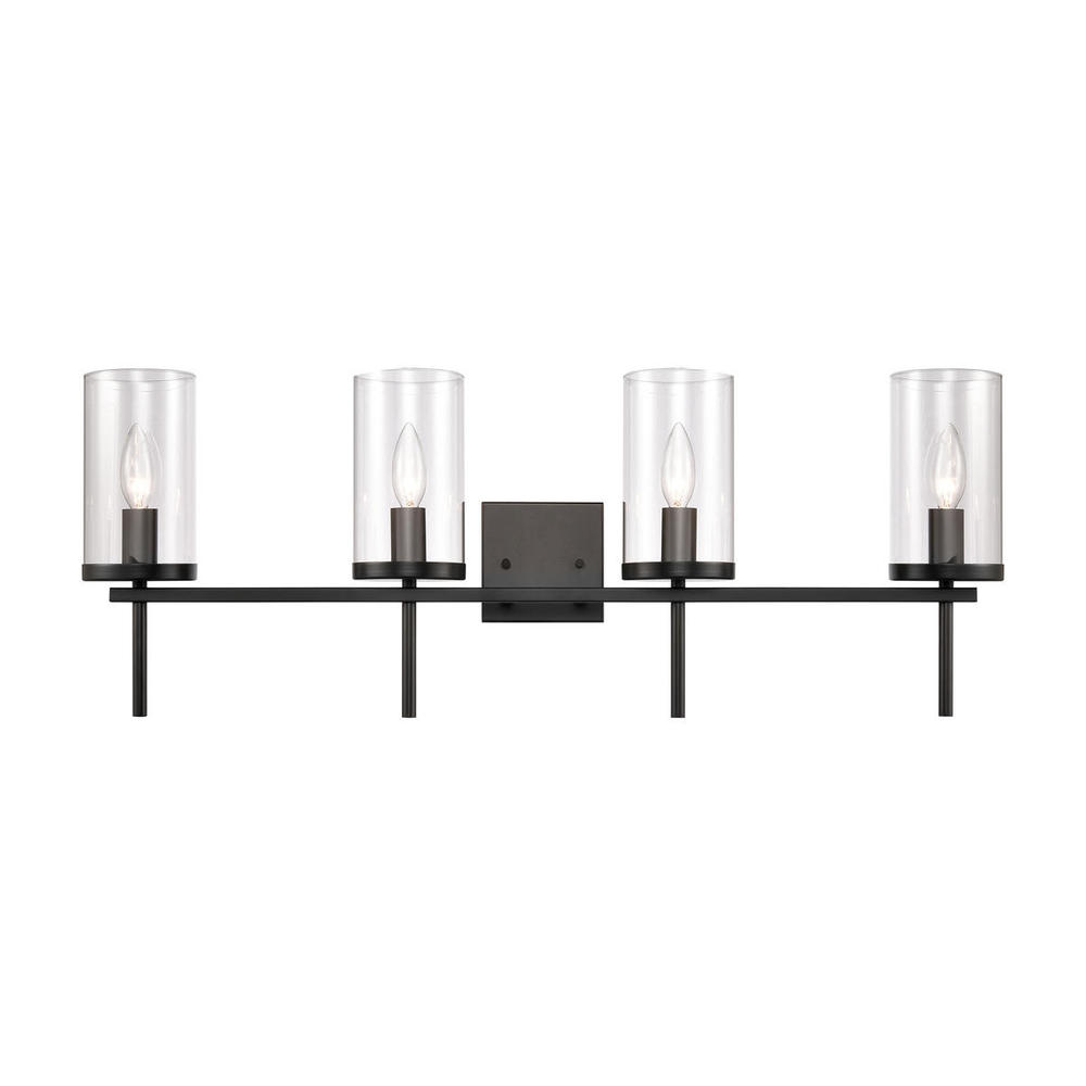 Thomas - Oakland 32.5&#39;&#39; Wide 4-Light Vanity Light - Black