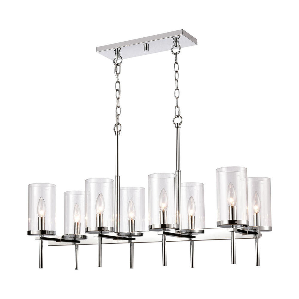 Thomas - Oakland 32.5&#39;&#39; Wide 8-Light Linear Chandelier - Chrome