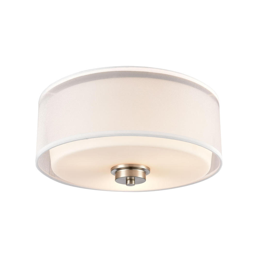 Thomas - Market Square 13&#39;&#39; Wide 3-Light Flush Mount - Brushed Nickel