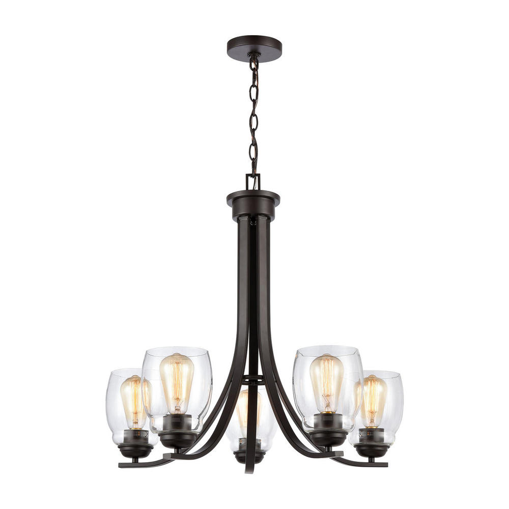 Thomas - Calistoga 25&#39;&#39; Wide 5-Light Chandelier - Oil Rubbed Bronze