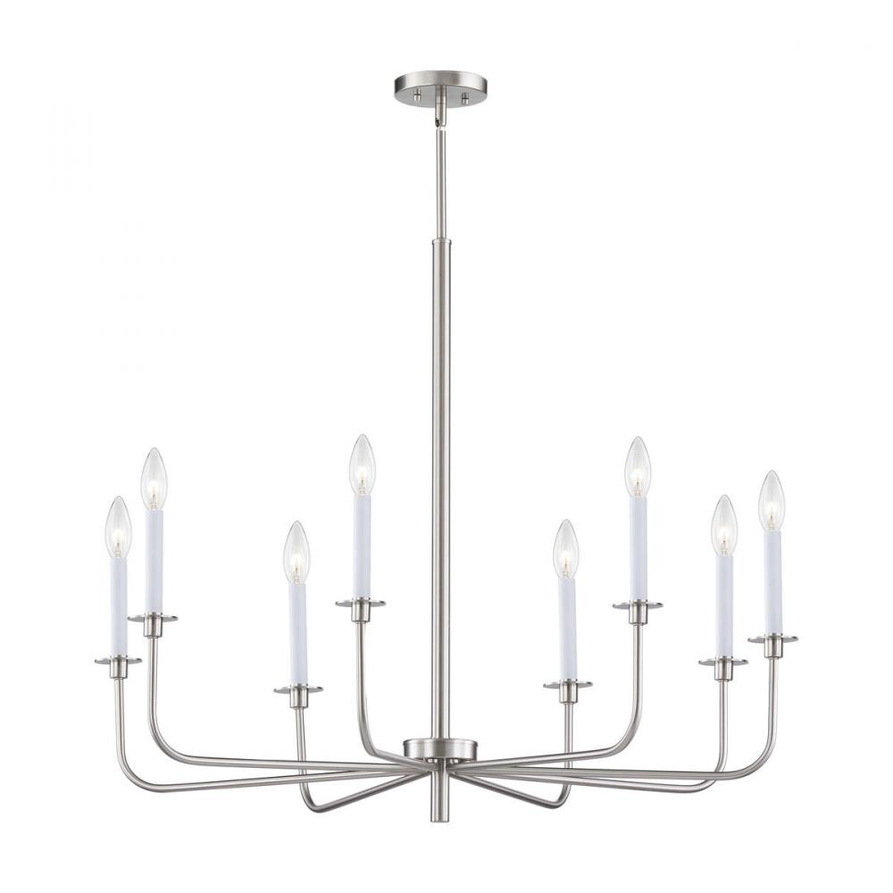 Thomas - Lexington Green 38&#39;&#39; Wide 8-Light Chandelier - Brushed Nickel