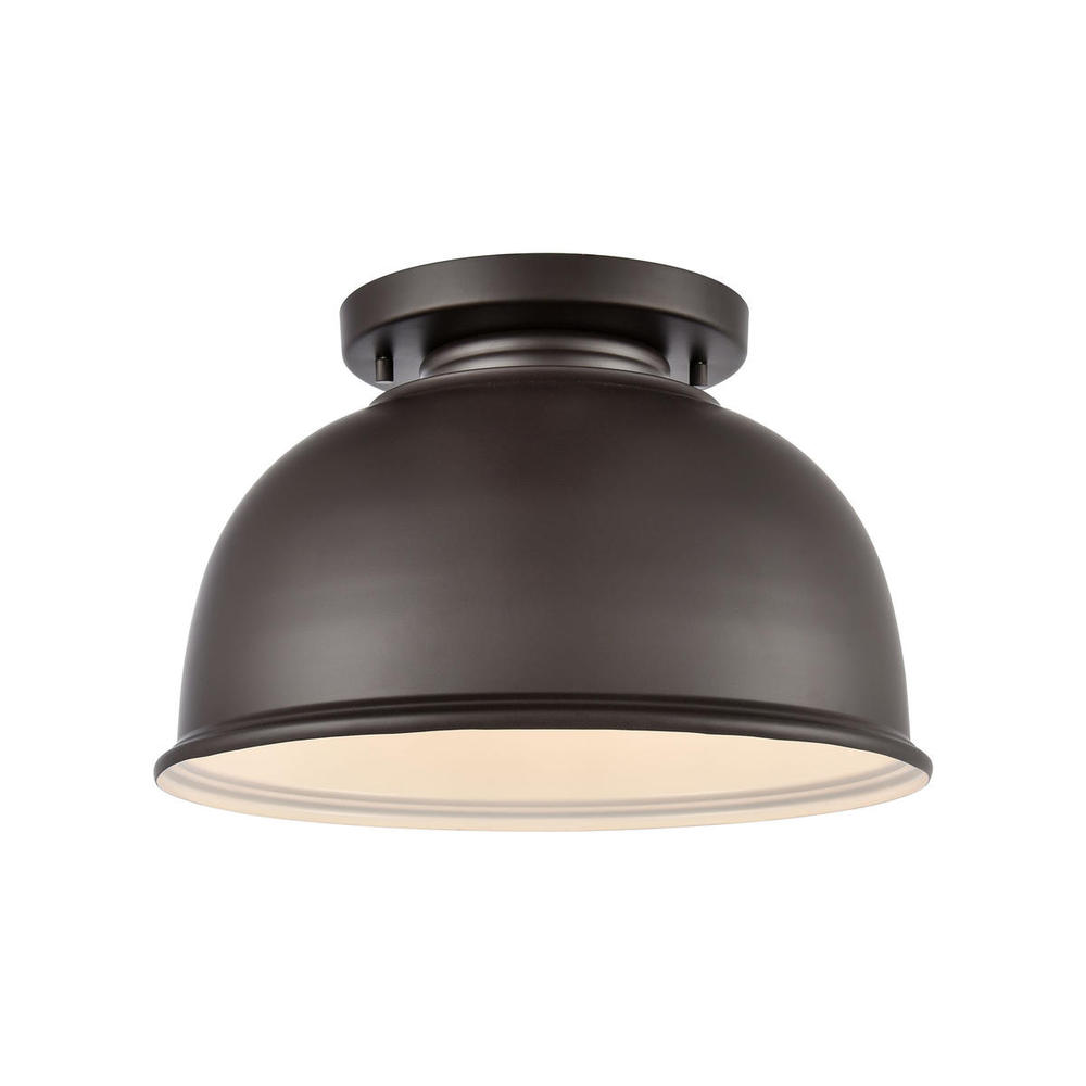 Thomas - Cedar Park 13&#39;&#39; Wide 1-Light Outdoor Flush Mount - Oil Rubbed Bronze