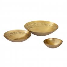 ELK Home H0807-10667/S3 - Greek Key Bowl - Set of 3 Brass