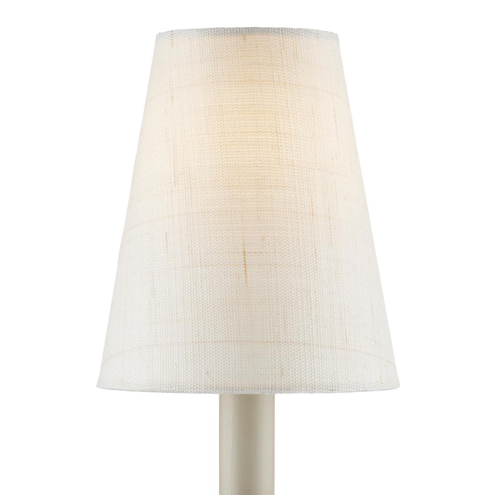 Ivory Fine Grasscloth Tapered Chandelier Shade