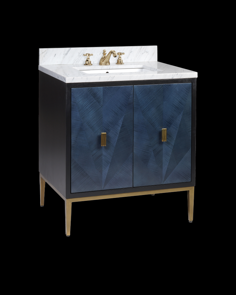 Kallista 30&#34; Blue Vanity with Rectangular Undermount Sink